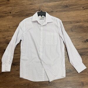 Joseph Abboud White and Black Striped Dress Shirt